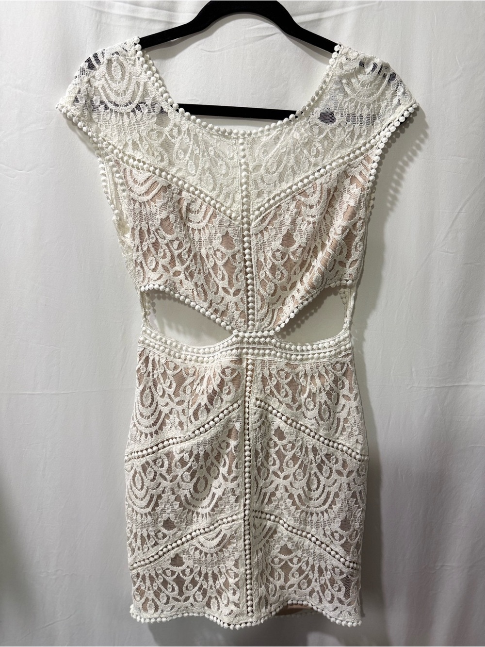 Hello Molly White Lace Cutout Mini Dress